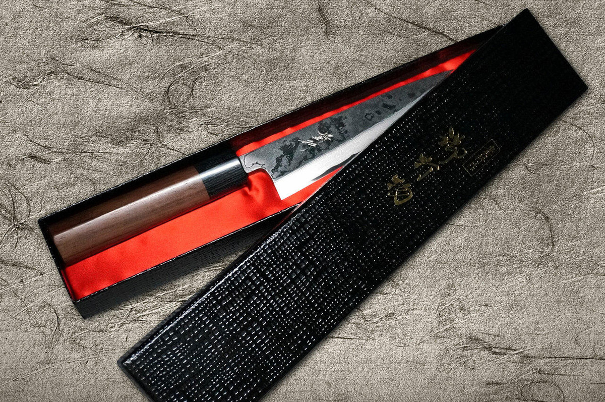 Takayuki Iwai Shirogami No.1 Damascus FUMON RS Japanese Chefs Mioroshi Deba 210mm