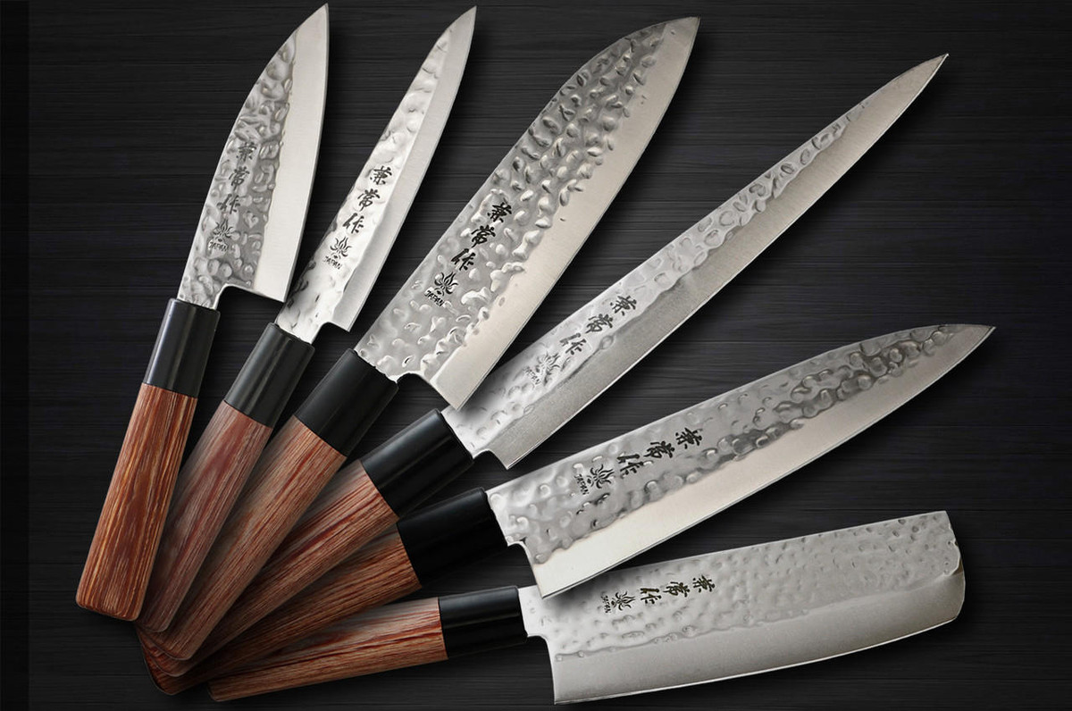 KanaAstier de Villatte ナイフ&フォーク2セット Kanetsune KC-950 DSR-1K6 Stainless Hammered Japanese Chef's Knife