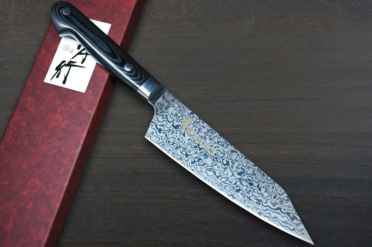 Sakai Takayuki VG10-VG2 Coreless Damascus Japanese Chefs Kengata-Santoku Knife 160mm