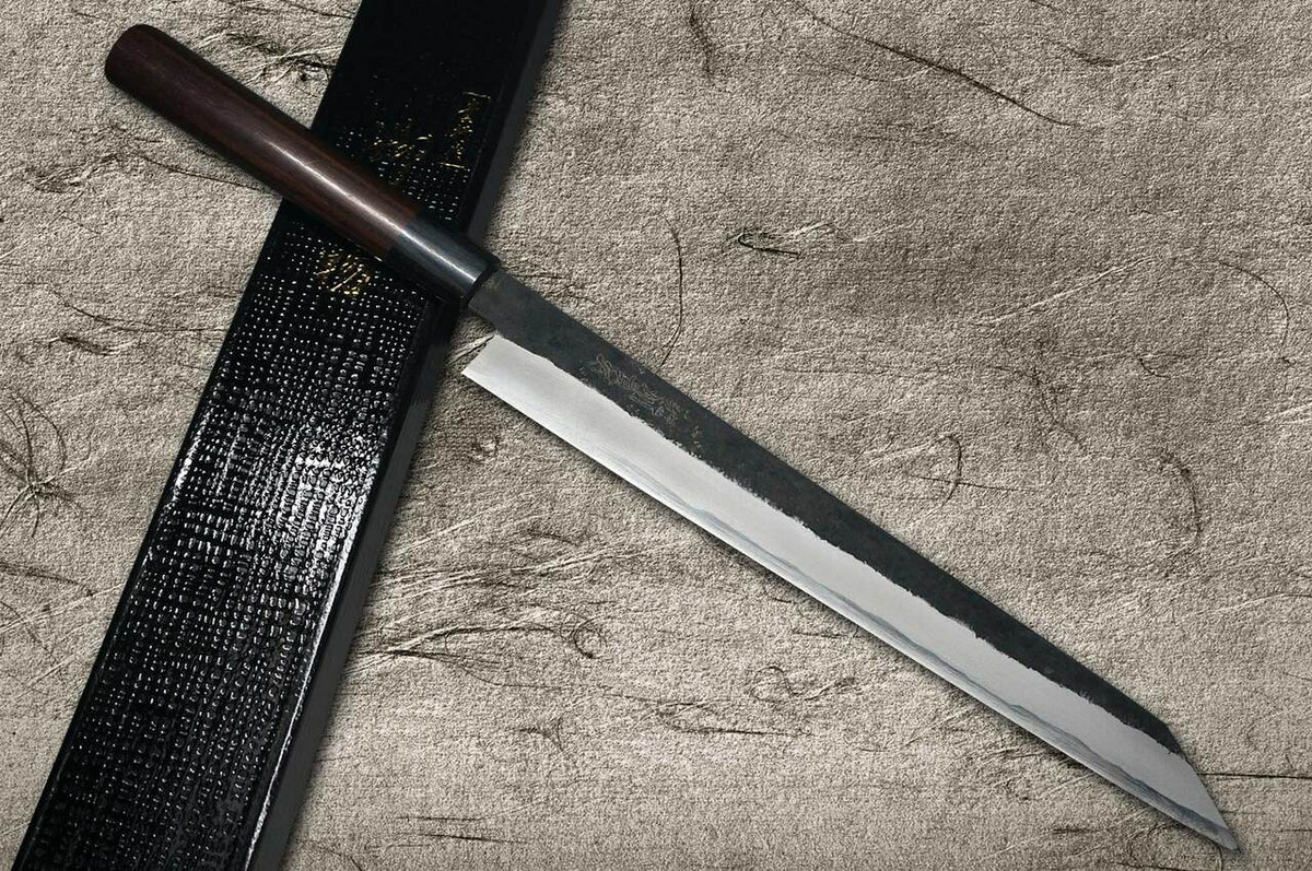 Takayuki Iwai Aogami No.2 Kurouchi RS Japanese Chefs Kiritsuke-YanagibaSashimi 300mm