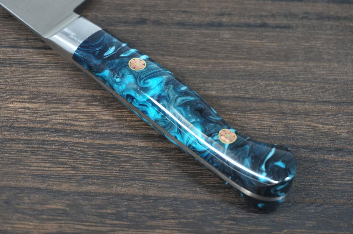 Sakai Takayuki Grand Chef SP-Type III Japanese Chefs Gyuto Knife 240mm Ocean-Blue Stabilized Hybrid Resin Handle