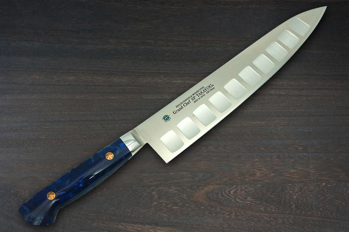 Sakai Takayuki Grand Chef SP-Type III Japanese Chefs Gyuto Knife 240mm Ocean-Blue Stabilized Hybrid Resin Handle