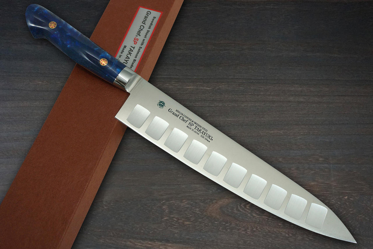 Sakai Takayuki Grand Chef SP-Type III Japanese Chefs Gyuto Knife 240mm Ocean-Blue Stabilized Hybrid Resin Handle