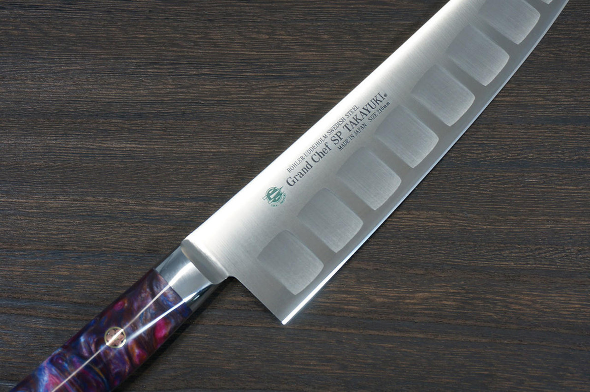 Sakai Takayuki Grand Chef SP-Type III Japanese Chefs Gyuto Knife 240mm Galaxy-Purple Stabilized Hybrid Resin Handle