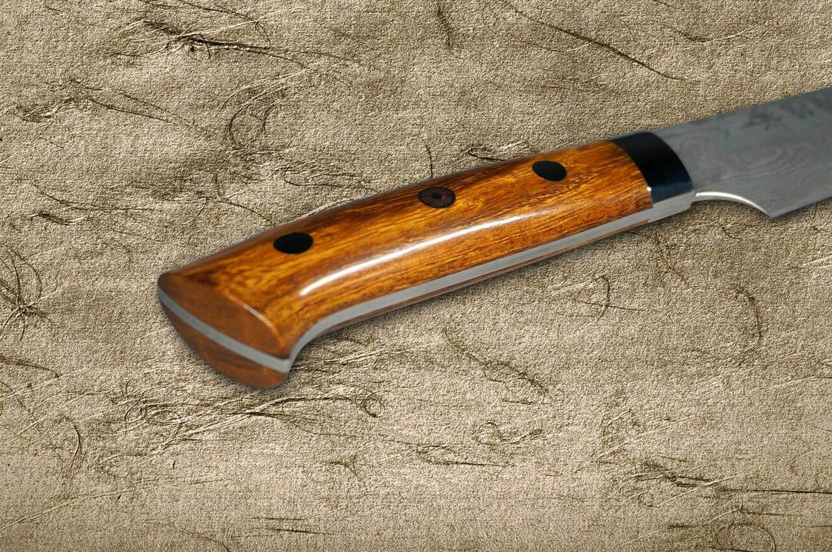 Takeshi Saji R2SG2 Black Damascus IR Japanese Chefs Petty KnifeUtility 150mm with Desert Ironwood Handle