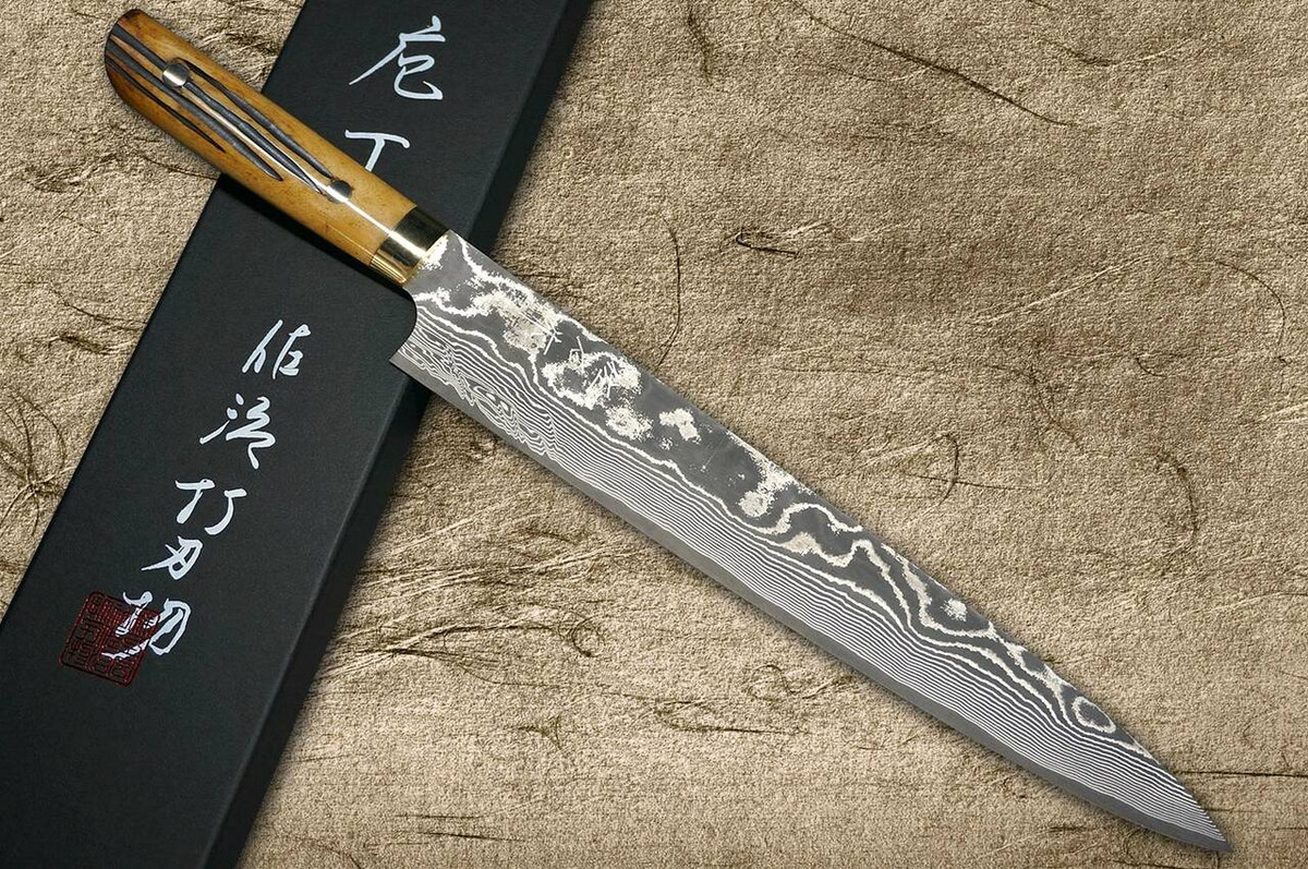 サキナルルシェ Takeshi Saji VG10 Black Damascus DHM Japanese Chef's Slicer