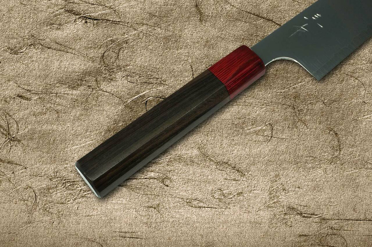 Kei Kobayashi R2 Special Finished RS8R Japanese Chefs Santoku Knife 170mm with Red-Ring Octagonal Handle