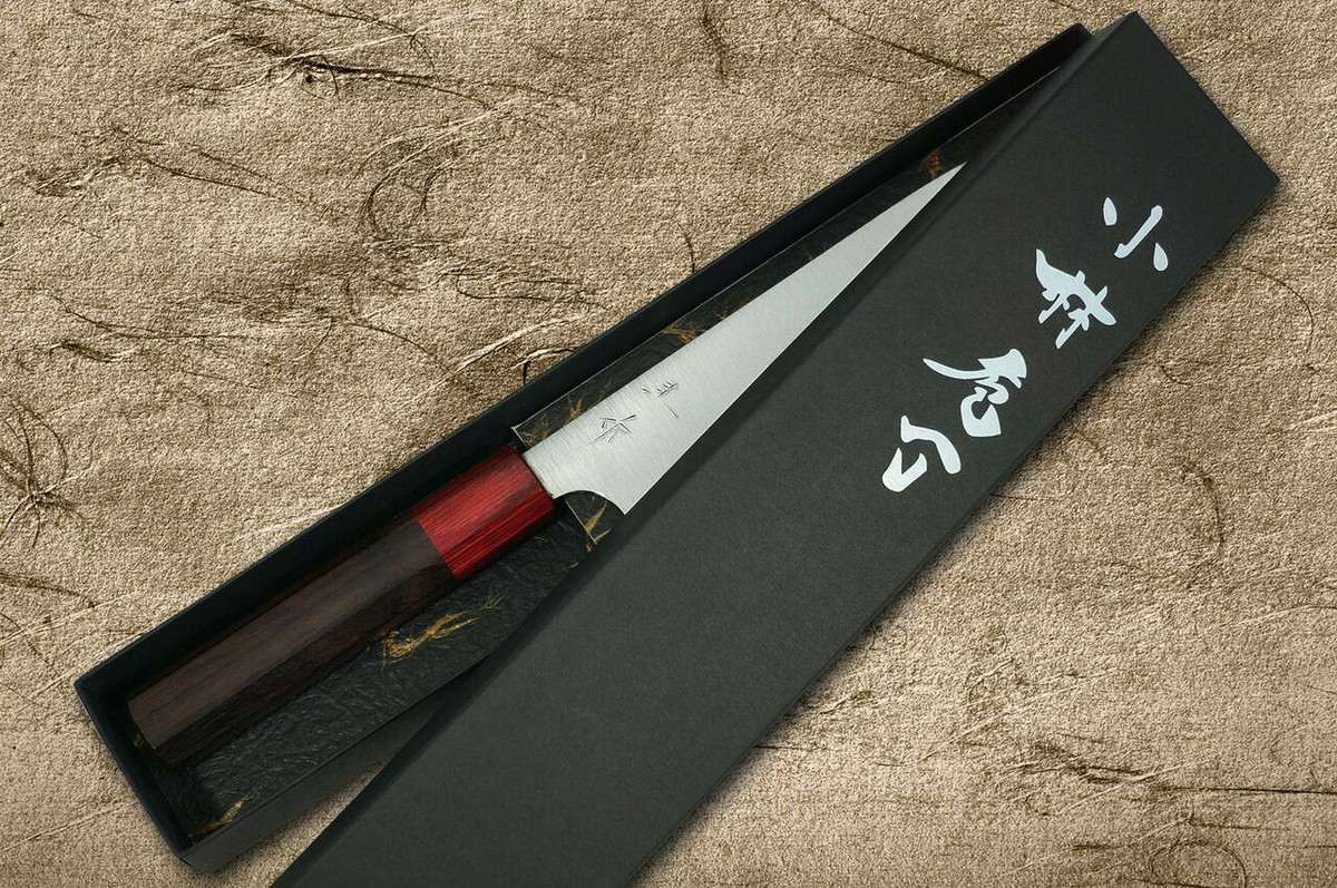 Kei Kobayashi R2 Special Finished RS8R Japanese Chefs Petty KnifeUtility 150mm with Red-Ring Octagonal Handle
