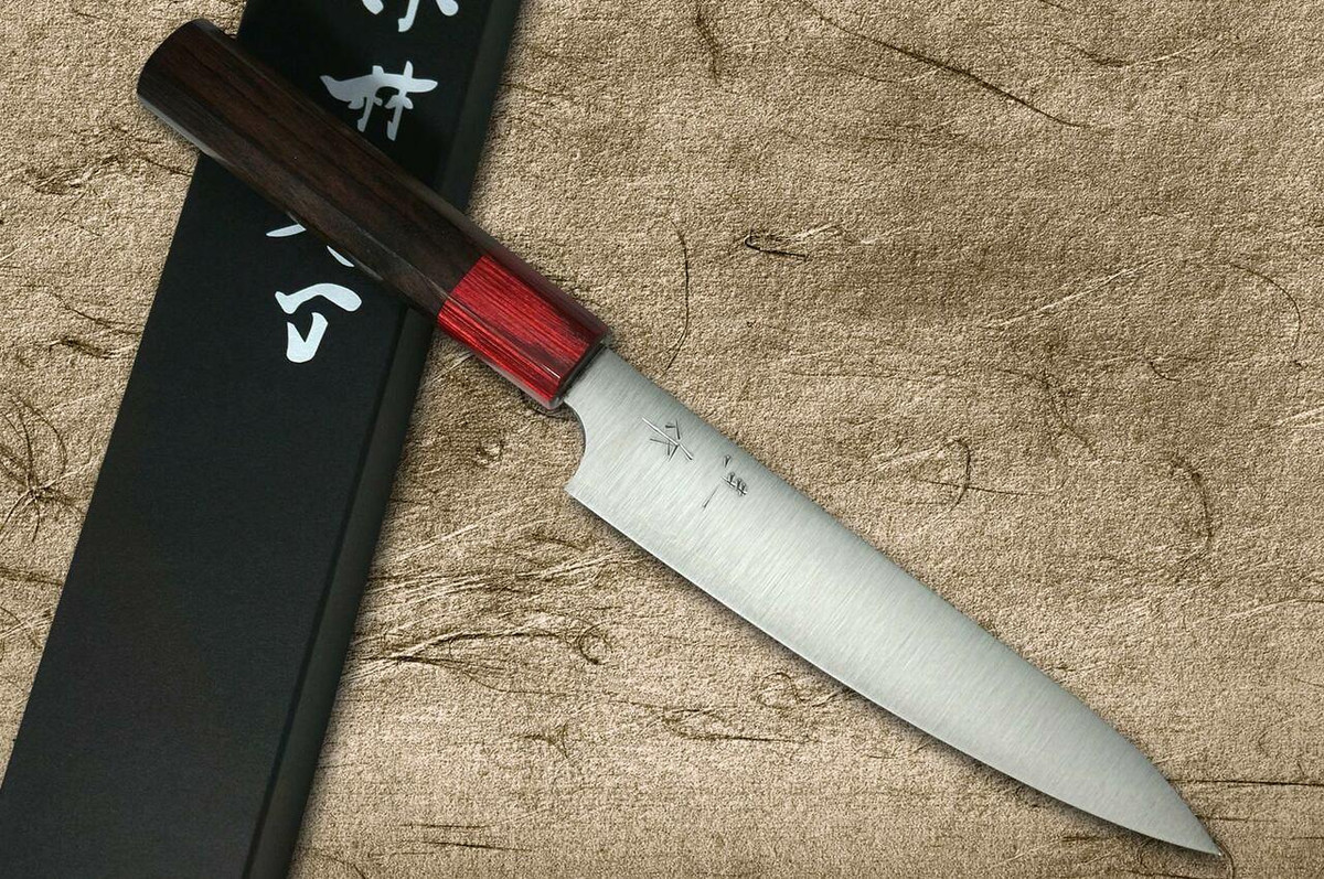 Kei Kobayashi R2 Special Finished RS8R Japanese Chefs Knife SET Gyuto210-Slicer-Santoku-Vegetable-Petty with Red-Ring Octagonal Handle