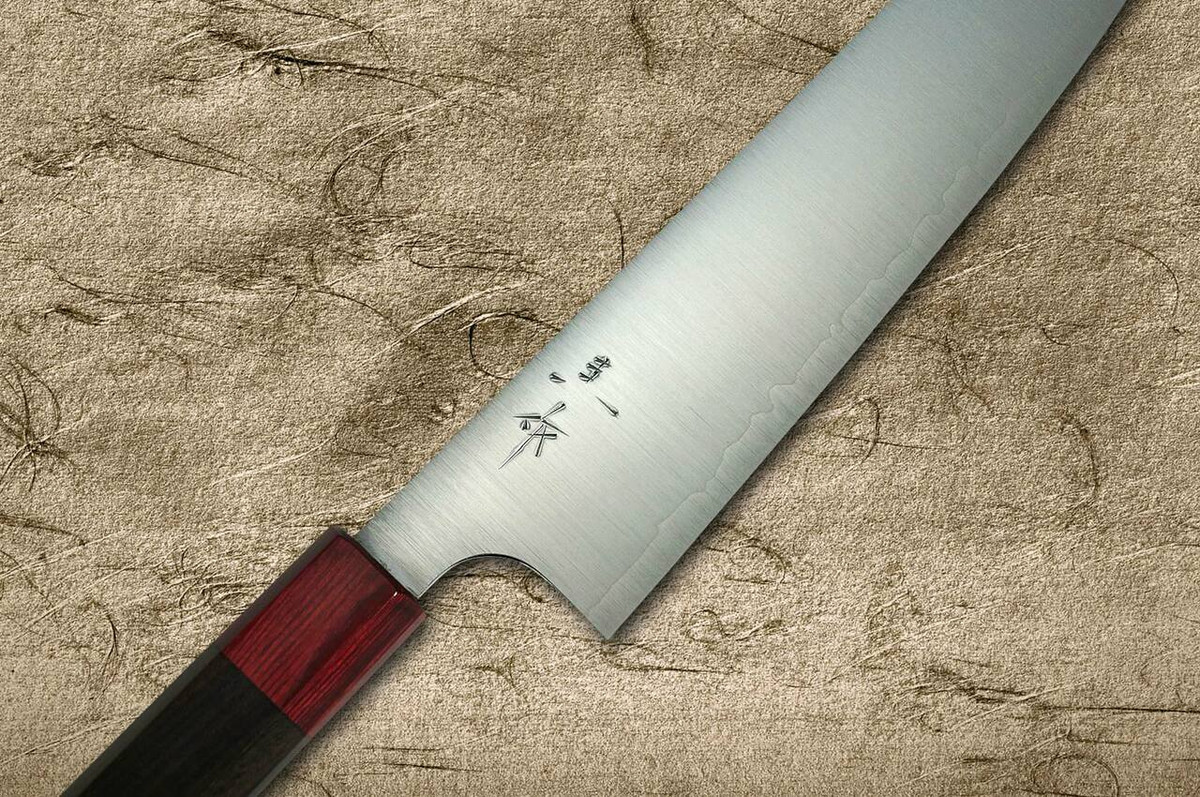 Kei Kobayashi R2 Special Finished RS8R Japanese Chefs Knife SET Gyuto210-Slicer-Santoku-Vegetable-Petty with Red-Ring Octagonal Handle