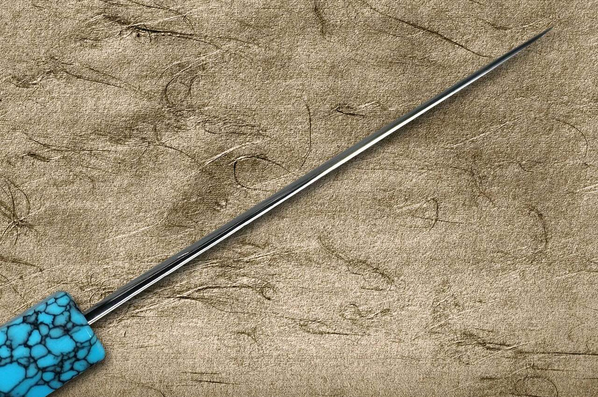 Yu Kurosaki SPG2 Clad FUJIN WA WGTCA Japanese Chefs Petty KnifeUtility 120mm with Blue Turquoise and Wenge Handle