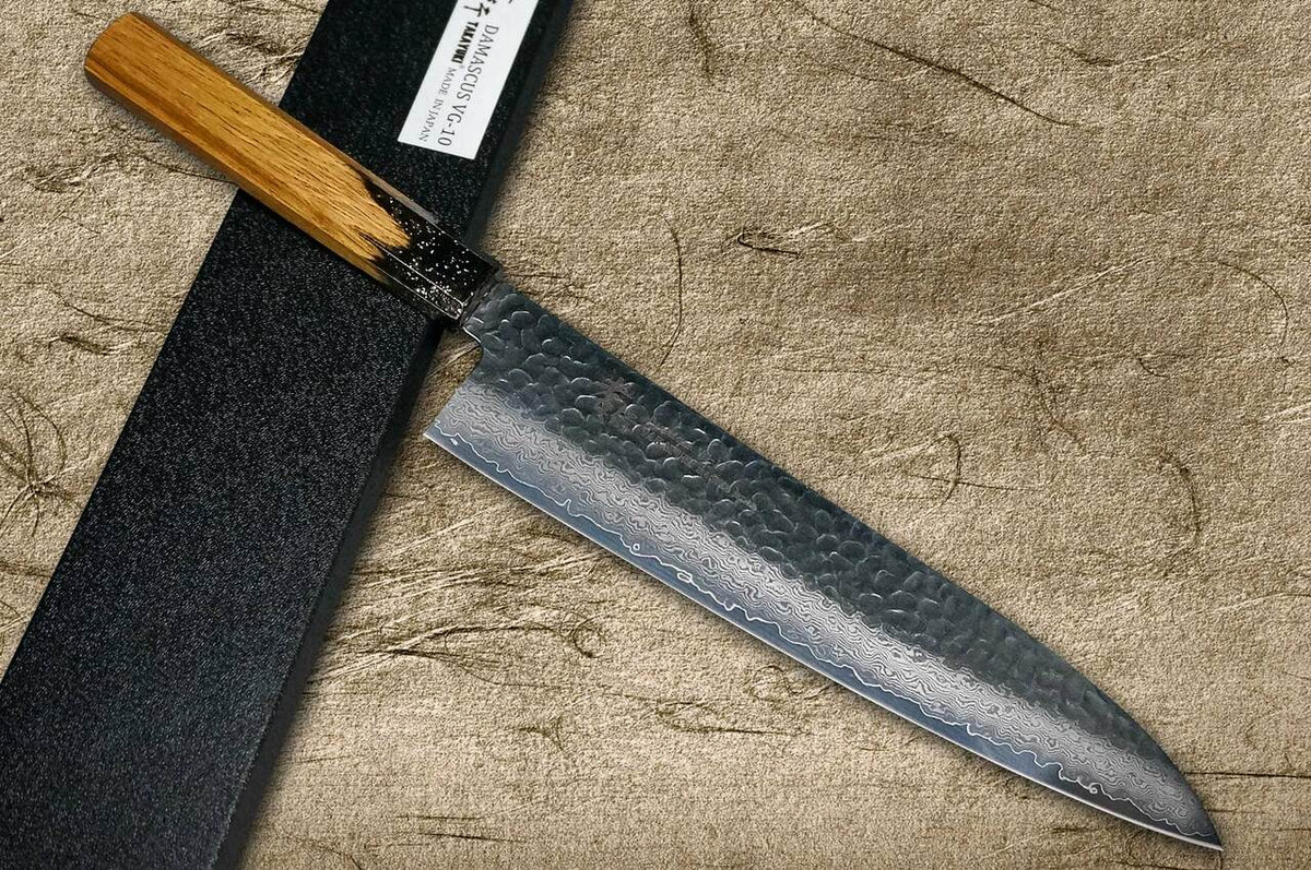 Sakai Takayuki 33-Layer VG10 Damascus Urushi Chefs Gyuto Knife 240mm with Japanese Lacquered Oak Handle KOKUSHIN