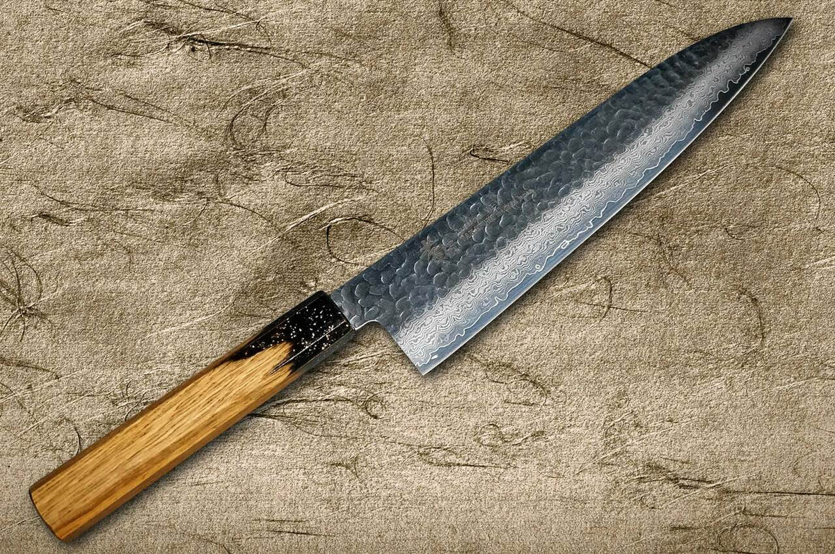 Sakai Takayuki 33-Layer VG10 Damascus Urushi Chefs Gyuto Knife 240mm with Japanese Lacquered Oak Handle KOKUSHIN