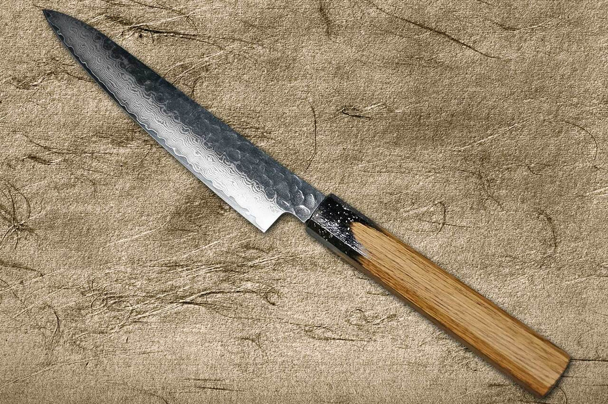 Sakai Takayuki 33-Layer VG10 Damascus Urushi Chefs Petty KnifeUtility 150mm with Japanese Lacquered Oak Handle KOKUSHIN