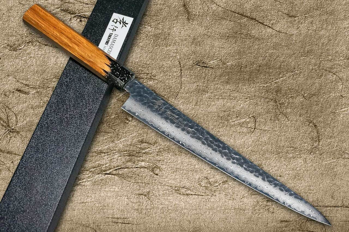Sakai Takayuki 33-Layer VG10 Damascus Urushi Chefs SlicerSujihiki 240mm with Japanese Lacquered Oak Handle KOKUSHIN