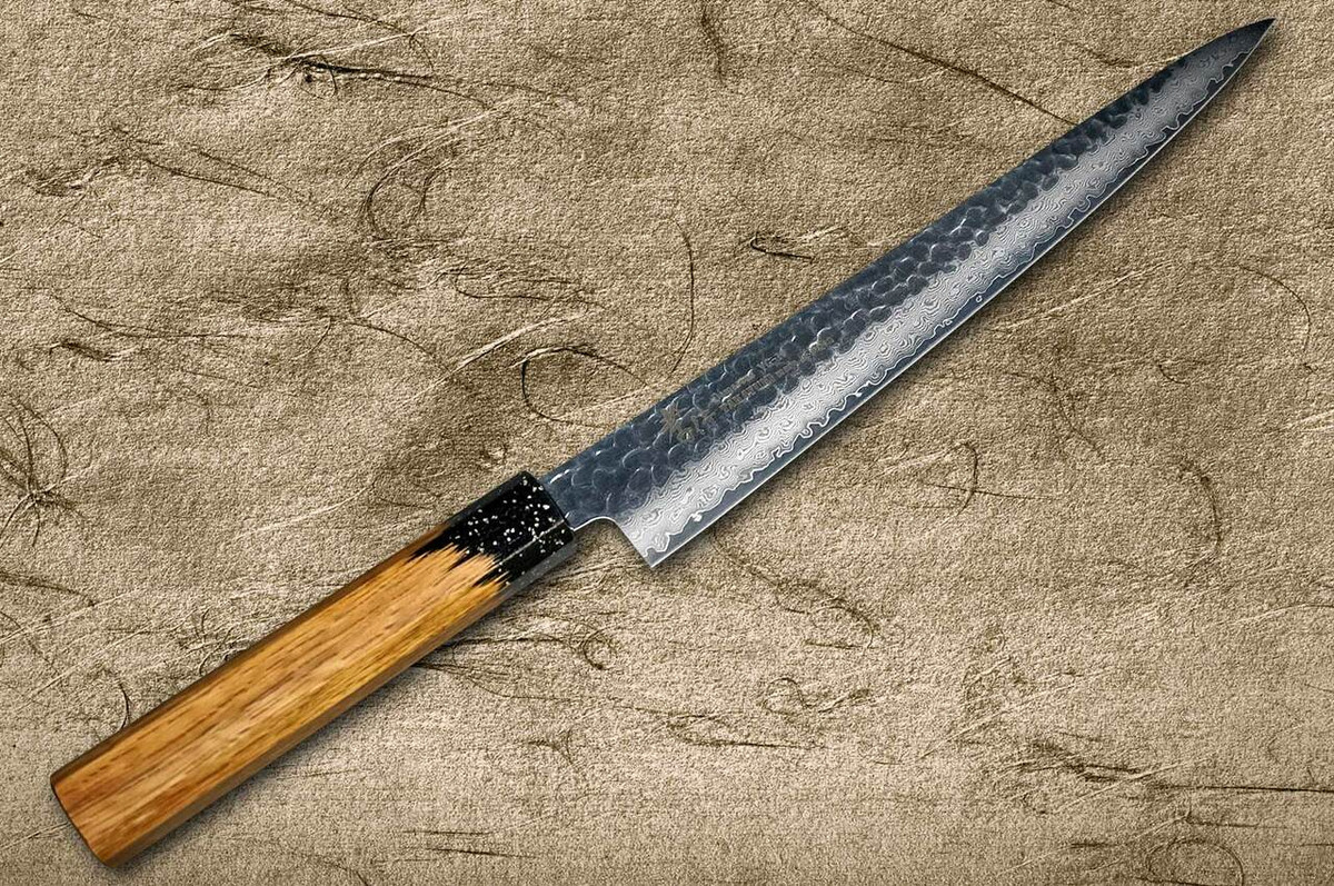 Sakai Takayuki 33-Layer VG10 Damascus Urushi Chefs SlicerSujihiki 240mm with Japanese Lacquered Oak Handle KOKUSHIN
