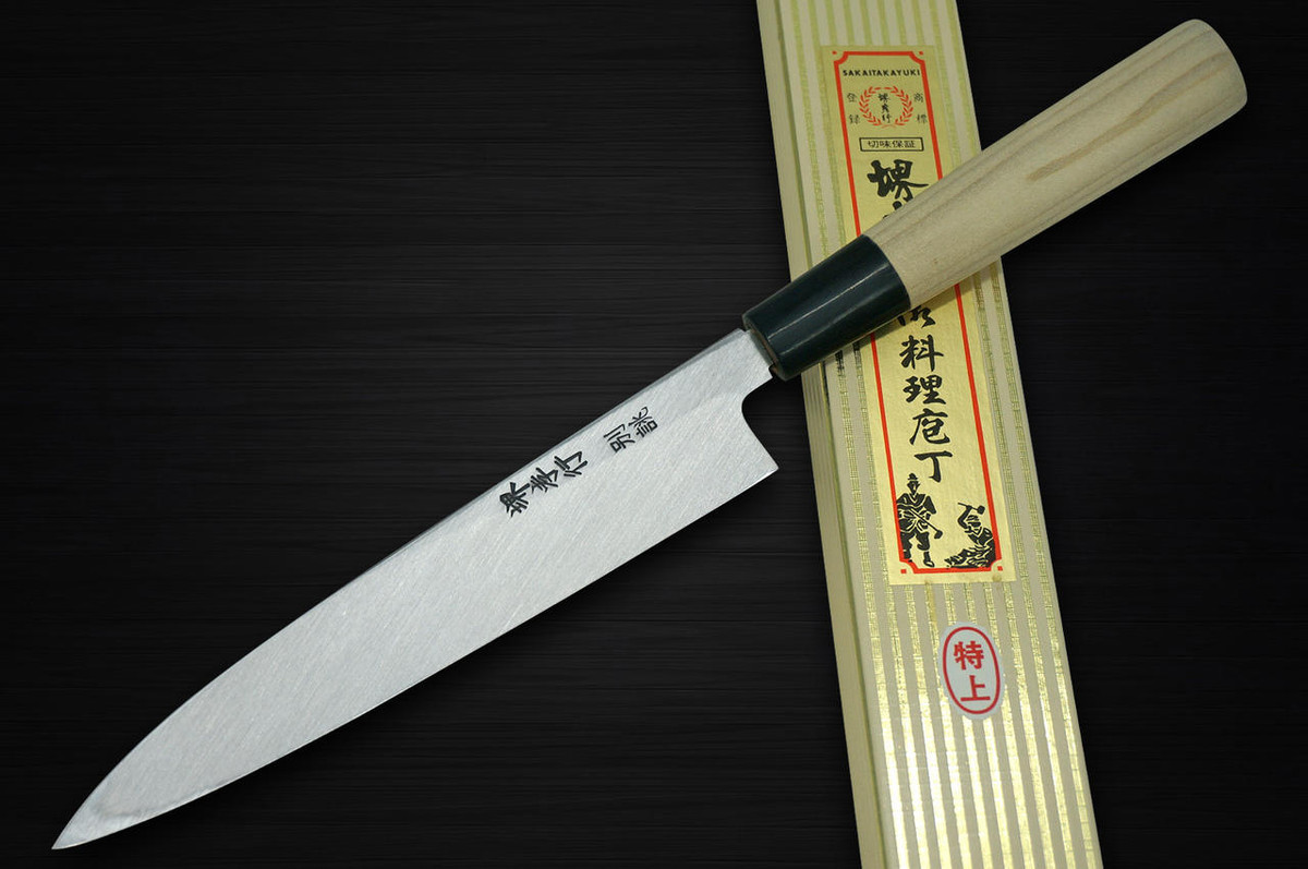 Sakai Takayuki Tokujyo Supreme White 2 steel Japanese Chefs Petty KnifeUtility 180mm KIWAMIULTIMATE