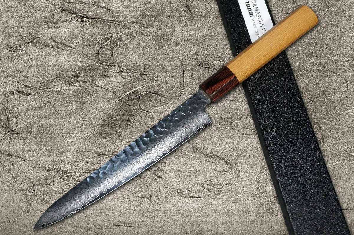 Sakai Takayuki 33-Layer VG10 Damascus Hammered WA Japanese Chefs Petty KnifeUtility 180mm