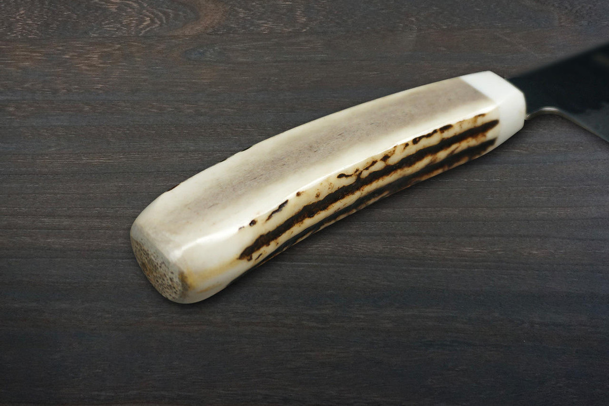 Sakai Takayuki 33-Layer VG10 Damascus DHW Japanese Chefs Santoku Knife 180mm with White Antler Handle