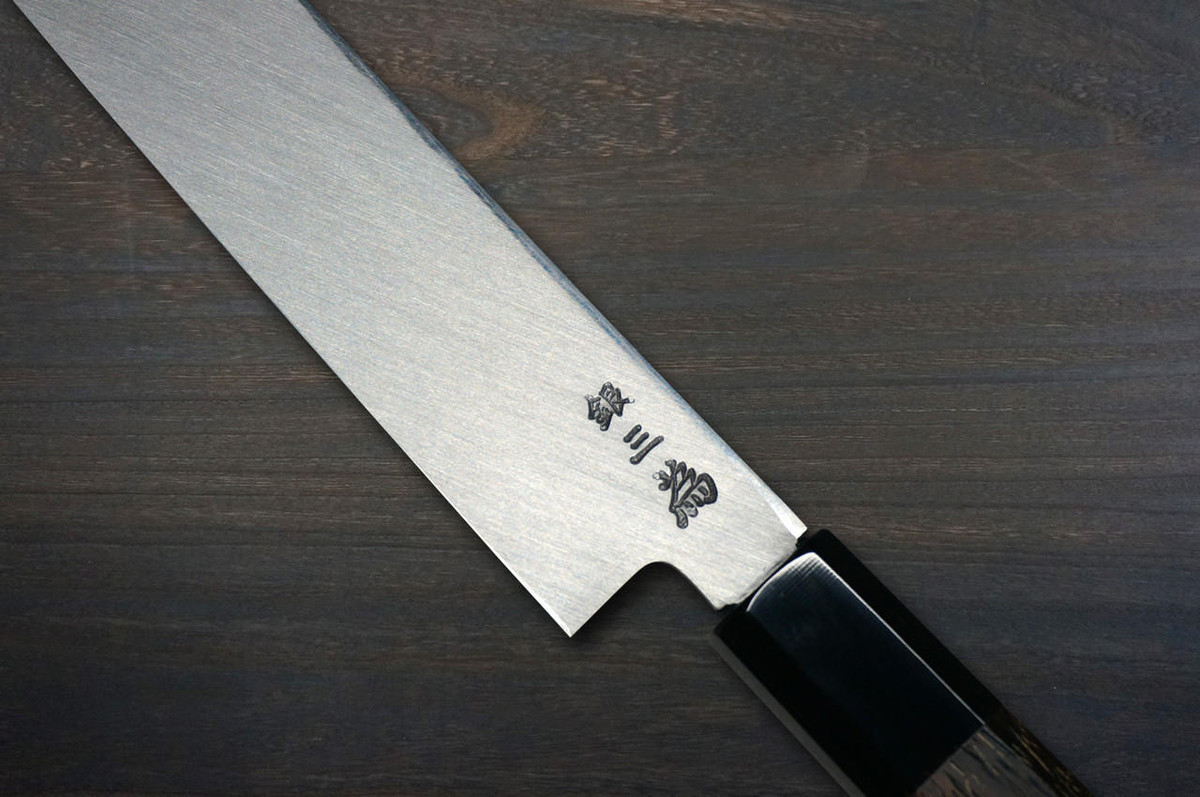 Sakai Takayuki ZANGETSU ENTEN Ginsan Damascus Japanese Chef's Sakimaru-Takohiki(Sashimi) 360mm with Double Water Buffalo Ring Wenge Handle and Saya Sheath 