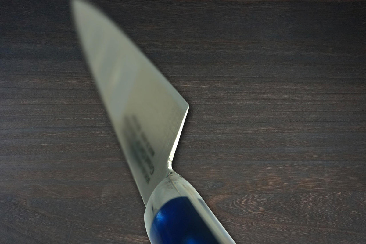 Sakai Takayuki Grand Chef SP-Type III Japanese Chefs Petty KnifeUtility 150mm Ocean-Blue Stabilized Hybrid Resin Handle