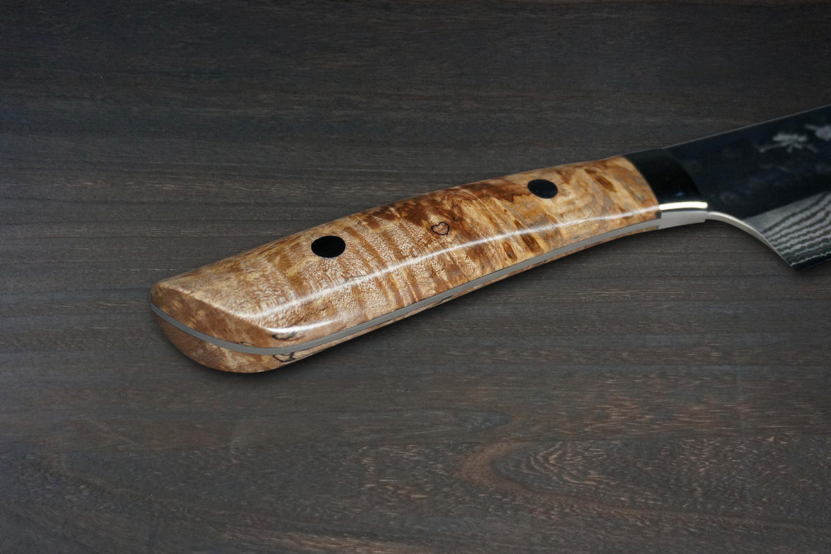 Takeshi Saji SRS13 Mirror Hammered Damascus STW Japanese Chefs Gyuto Knife 210mm Hybrid-Wood Stabilized Handle