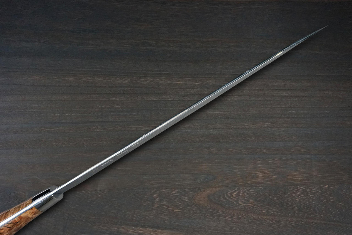 Takeshi Saji SRS13 Mirror Hammered Damascus STW Japanese Chefs Gyuto Knife 210mm Hybrid-Wood Stabilized Handle