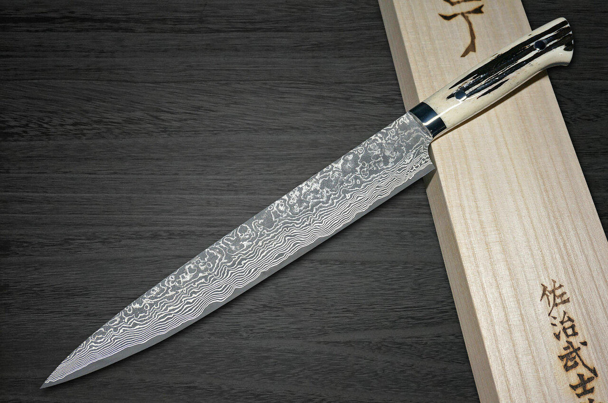 Takeshi Saji R2(SG2) Black Damascus DHW Japanese Chef's Slicer