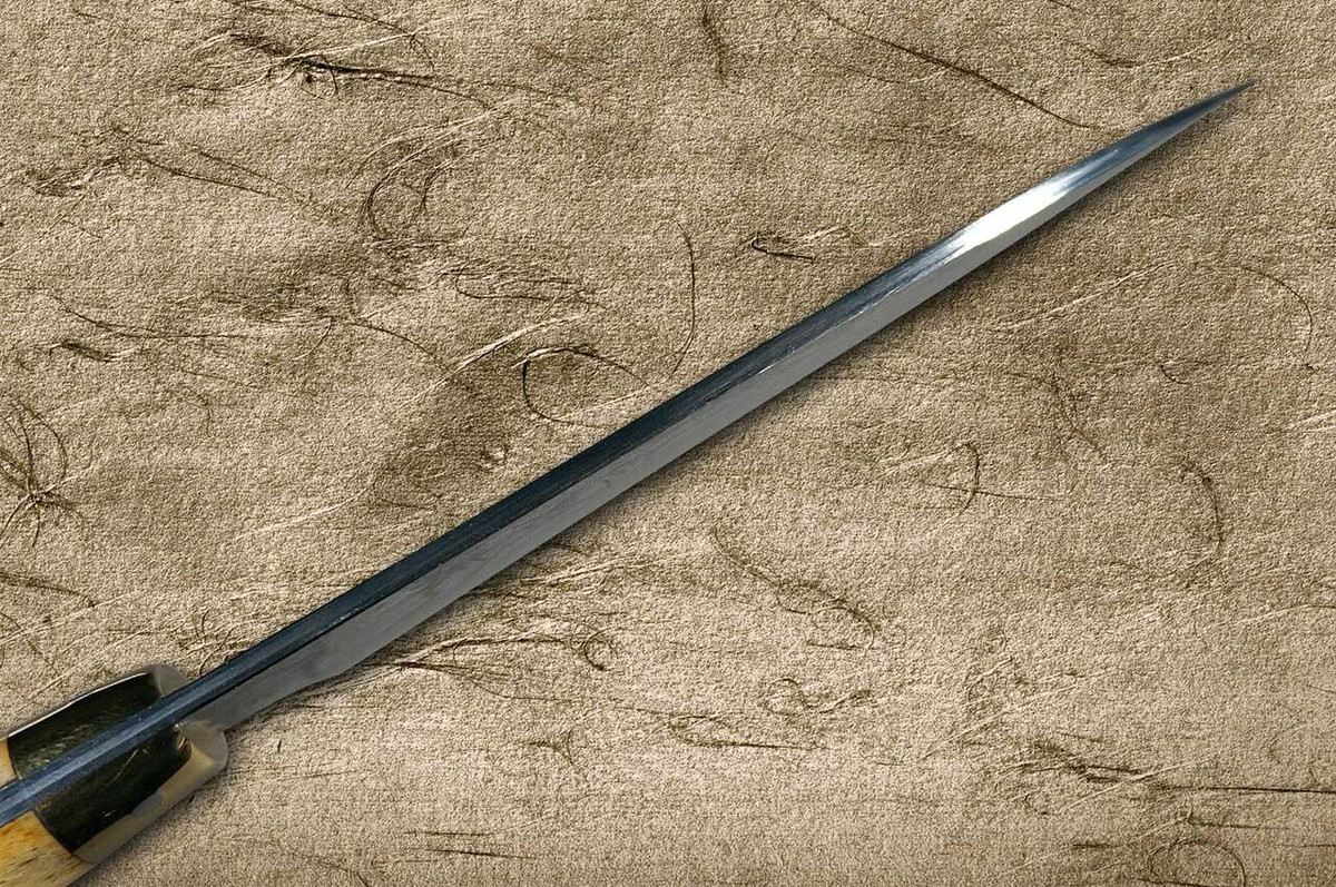 Takeshi Saji VG10 Black Damascus DHM Japanese Chefs Petty KnifeUtility 90mm with Brown Antler Handle