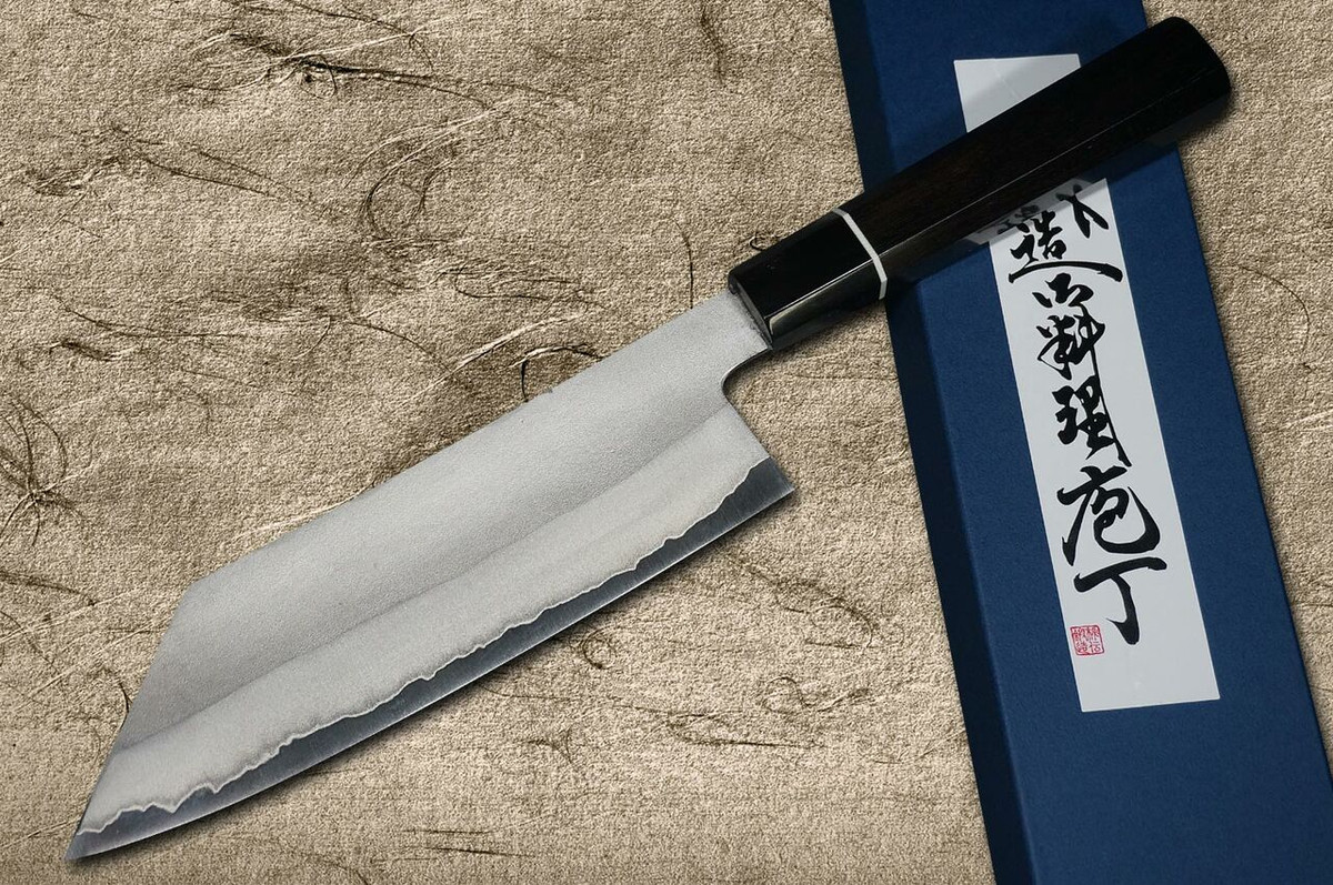 Shigeki Tanaka Ginsan Silver 3 Stainless Steel Japanese Chefs Hakata Knife 180mm with Ebony Handle