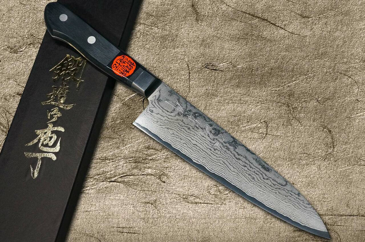 Shigeki Tanaka 33-Layer VG10 Damascus KYOKKO Japanese Chefs Kengata-Gyuto Knife 180mm
