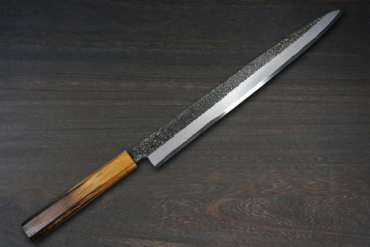 Sakai Takayuki Homura Guren Aogami 2 steel Japanese Chefs YanagibaSashimi 300mm with Urushi Lacquered Oak Handle