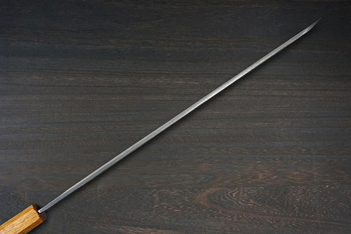 Sakai Takayuki Homura Guren Aogami 2 steel Japanese Chefs Kengata-YanagibaSashimi 300mm with Urushi Lacquered Oak Handle