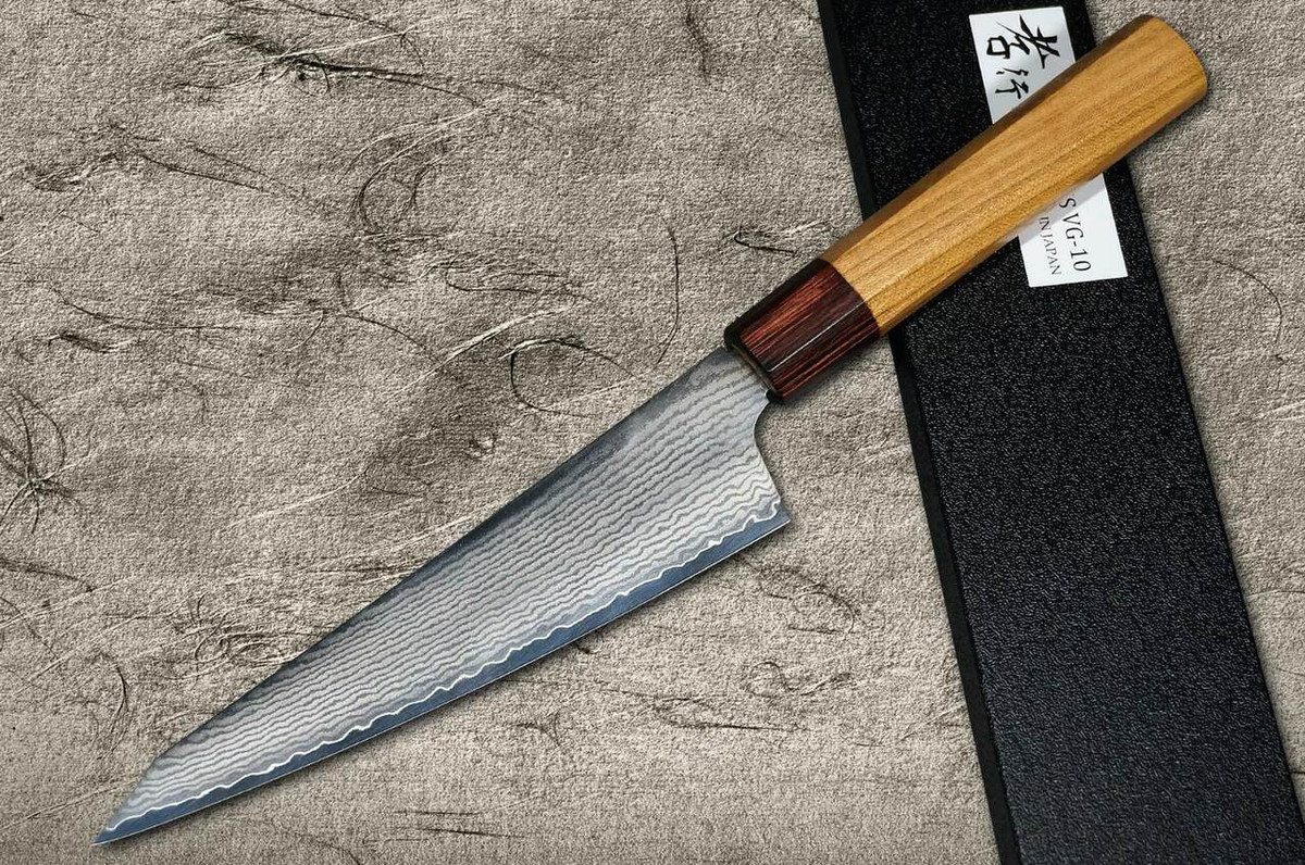 Sakai Takayuki 33-Layer VG10 Damascus Hammered WA Japanese Chefs HonesukiBoning 180mm