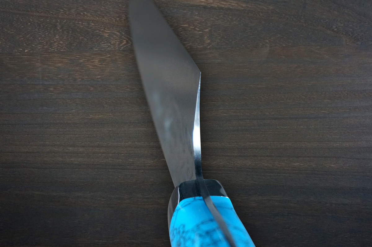 Yu Kurosaki R2SG2 Hammered SENKO-EI Custom TCA Japanese Chefs Gyuto Knife 270mm with Blue Turquoise Handle