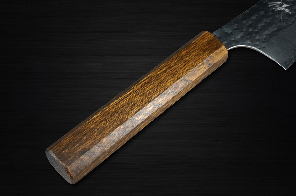 Yu Kurosaki R2SG2 Hammered SENKO-EI WA OK8B Japanese Chefs Gyuto Knife 210mm with Urushi Lacquered Oak Handle