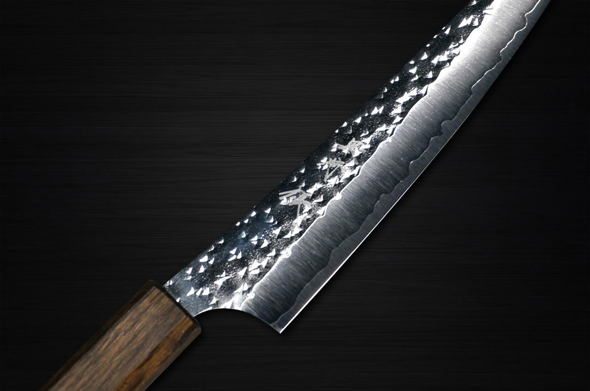 Yu Kurosaki R2SG2 Hammered SENKO-EI WA OK8B Japanese Chefs Petty KnifeUtility 130mm with Urushi Lacquered Oak Handle