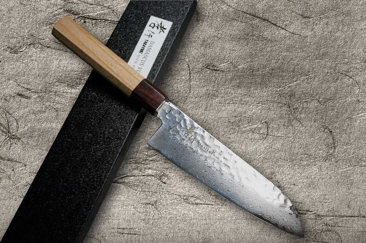Sakai Takayuki 33-Layer VG10 Damascus Hammered WA Japanese Chefs Knife SET Gyuto210-Slicer-Nakiri-Honesuki180-Petty150-Steak Petty-Kengata Gyuto-Kengata Santoku-Santoku