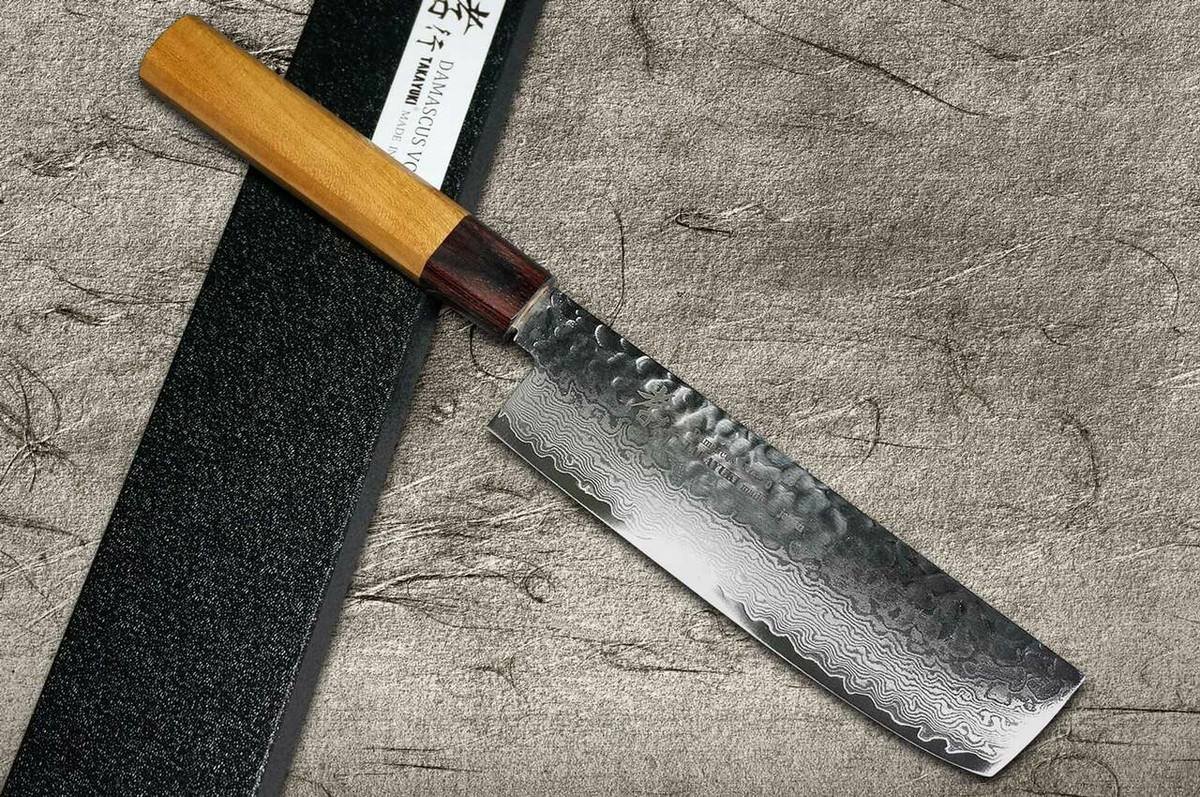Sakai Takayuki 33-Layer VG10 Damascus Hammered WA Japanese Chefs Knife SET Gyuto210-Slicer-Nakiri-Honesuki180-Petty150-Steak Petty-Kengata Santoku