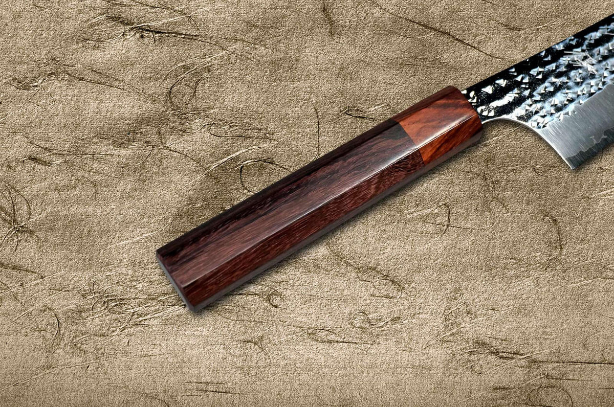 Yu Kurosaki R2SG2 Hammered SENKO-EI WA RS8H Japanese Chefs Gyuto Knife 270mm with Brown-Ring Octagonal Handle