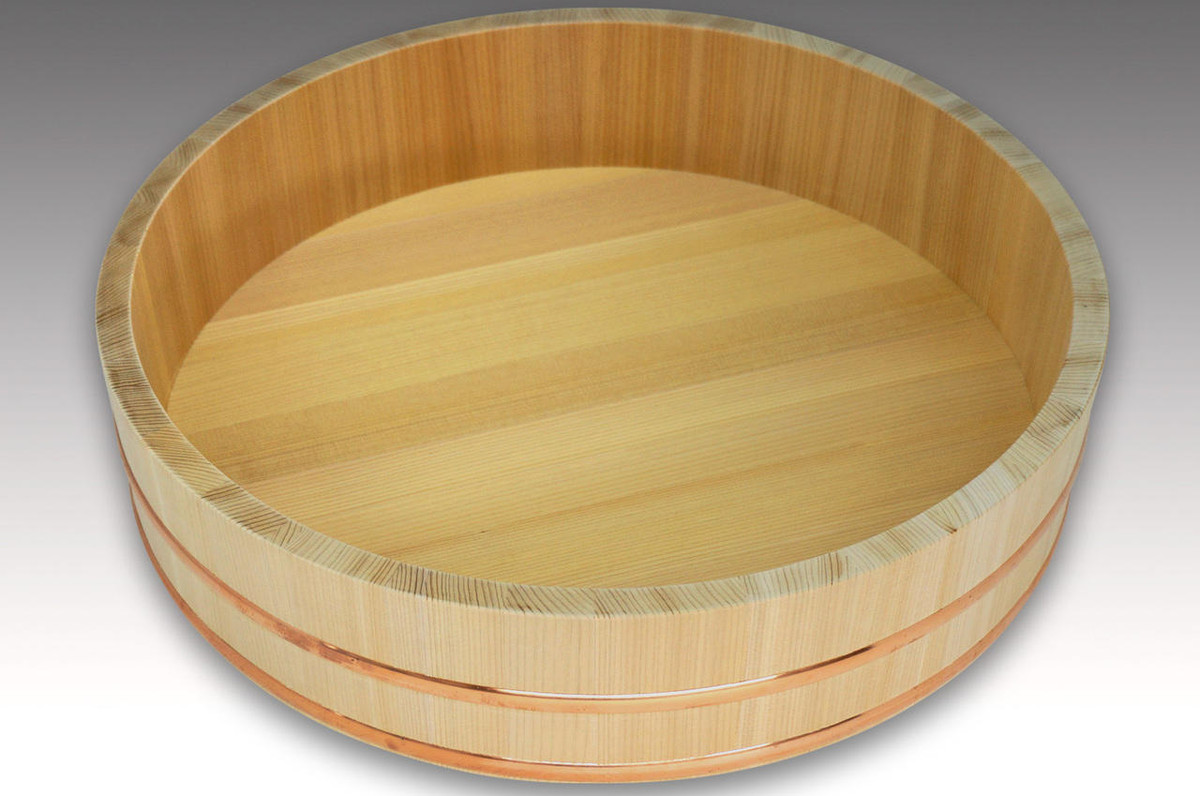 Wooden Sushi Rice Bowl Sushi Oke Hangiri Rice Mixing Tub 420mm 16.5inch