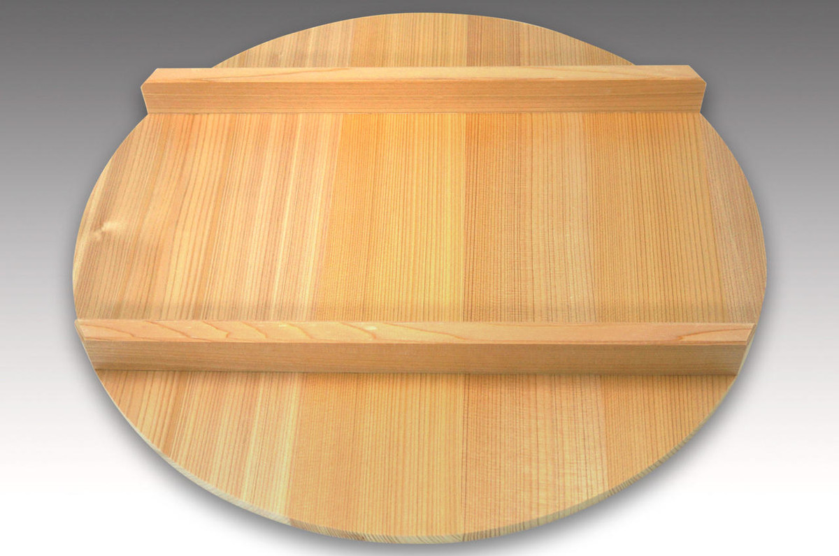 Wooden Sushi Rice Bowl Sushi Oke Hangiri Rice Mixing Tub with Lid SET 420mm 16.5inch