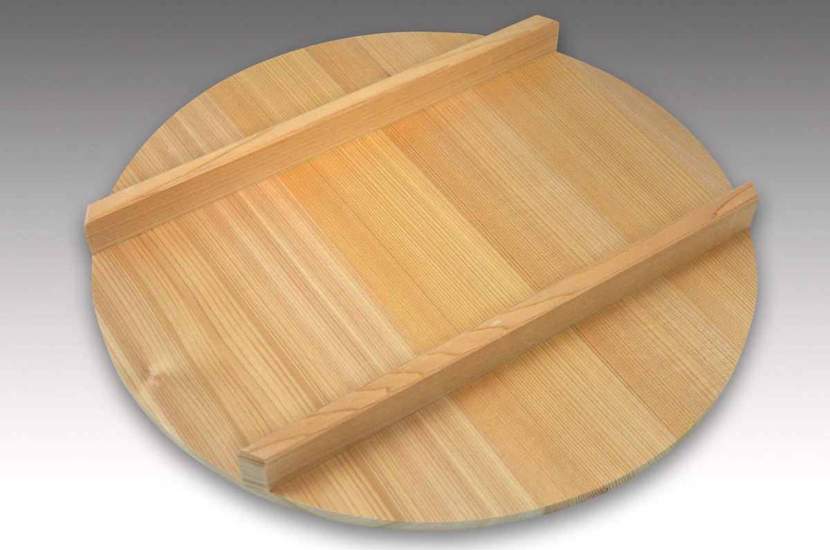 Wooden Sushi Rice Bowl Sushi Oke Hangiri Rice Mixing Tub with Lid SET 420mm 16.5inch