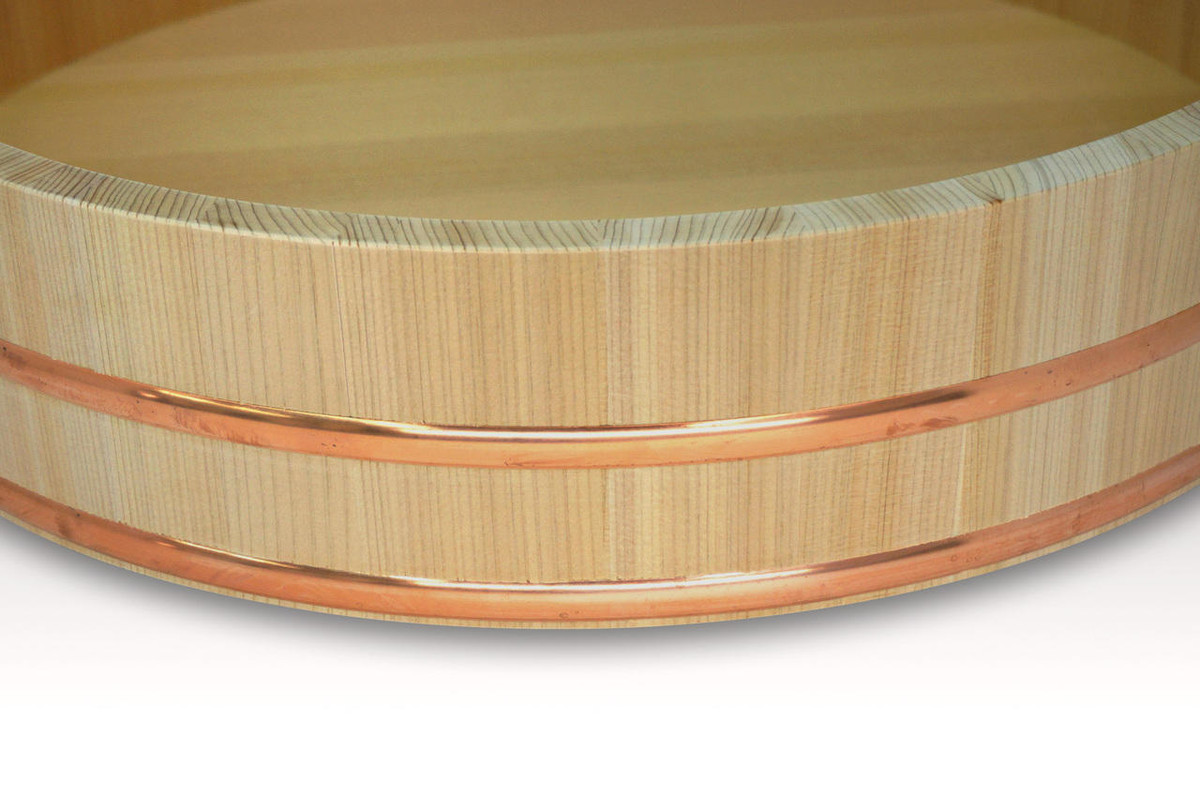 Wooden Sushi Rice Bowl Sushi Oke Hangiri Rice Mixing Tub with Lid SET 720mm 28.3inch