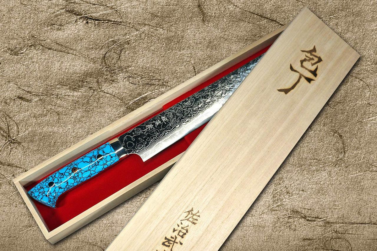 Takeshi Saji R2 Diamond Finish Damascus TCA Japanese Chef's
