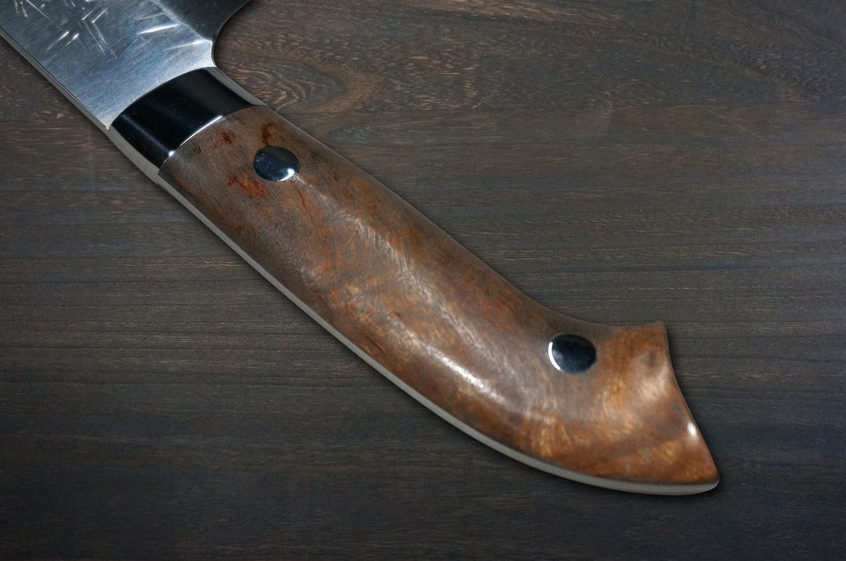 Takeshi Saji SRS13 Mirror Hammered Nomura Special Japanese Chefs Petty KnifeUtility 130mm with Karin Lump Handle