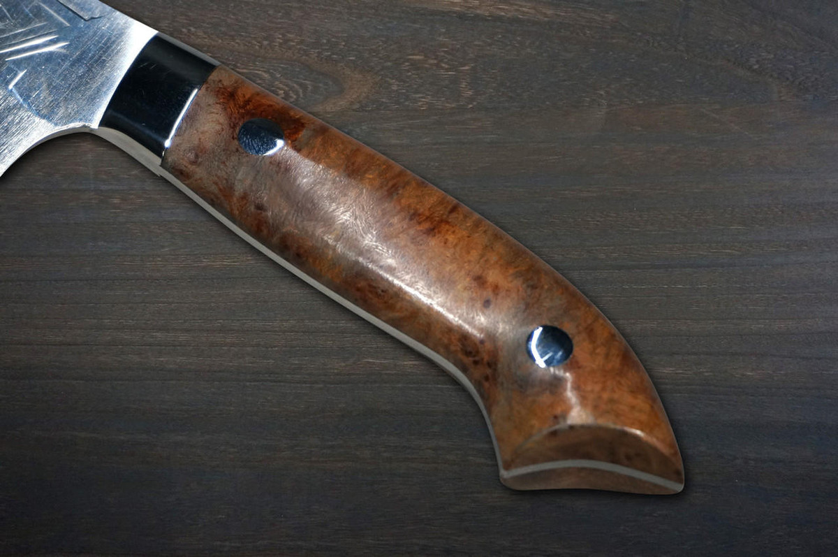 Takeshi Saji SRS13 Mirror Hammered Nomura Special Japanese Chefs Petty KnifeUtility 130mm with Karin Lump Handle