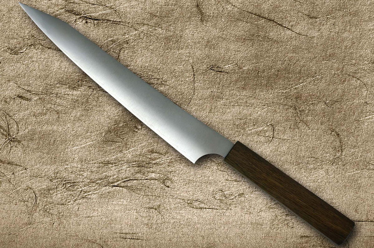 Yu Kurosaki HAP40 GEKKO WA OK8M Japanese Chefs SlicerSujihiki 240mm with Urushi Lacquered Oak Handle