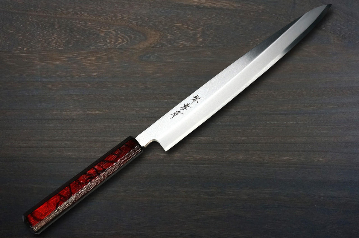 Sakai Takayuki INOX Japanese-style Nanairo Chefs YanagibaSashimi 240mm ABS Resin Handle Wine-Tortoiseshell
