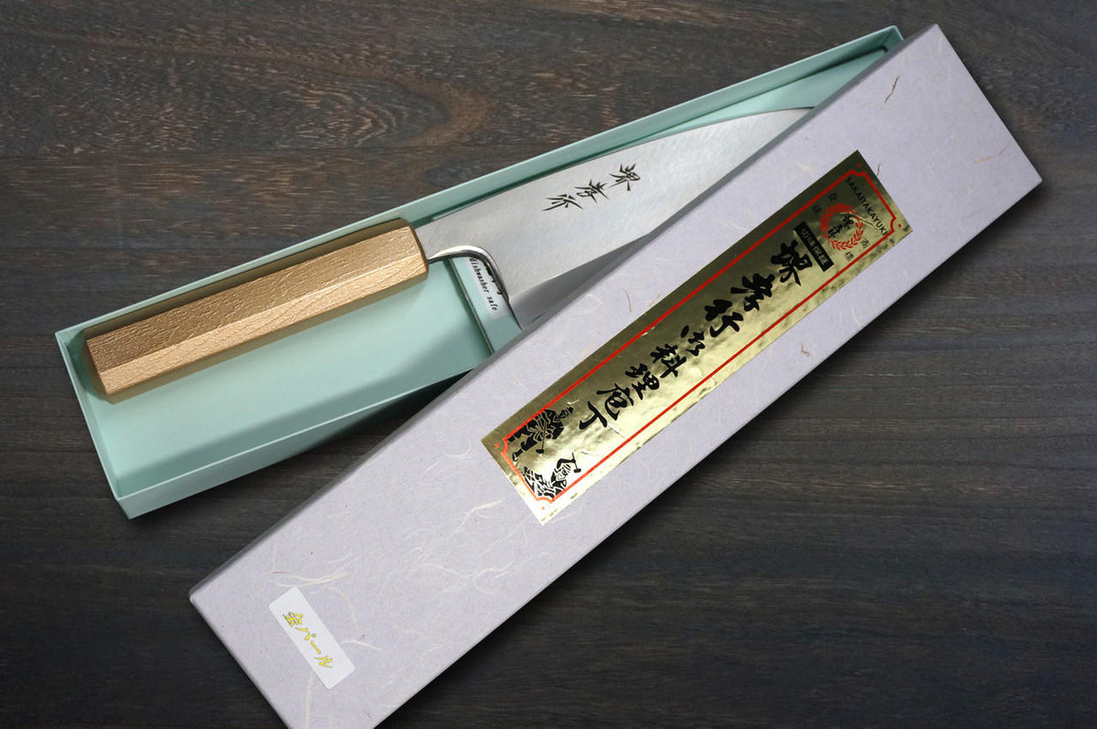 Sakai Takayuki INOX Japanese-style Nanairo Chefs Deba Knife 180mm ABS Resin Handle Gold-Pearl